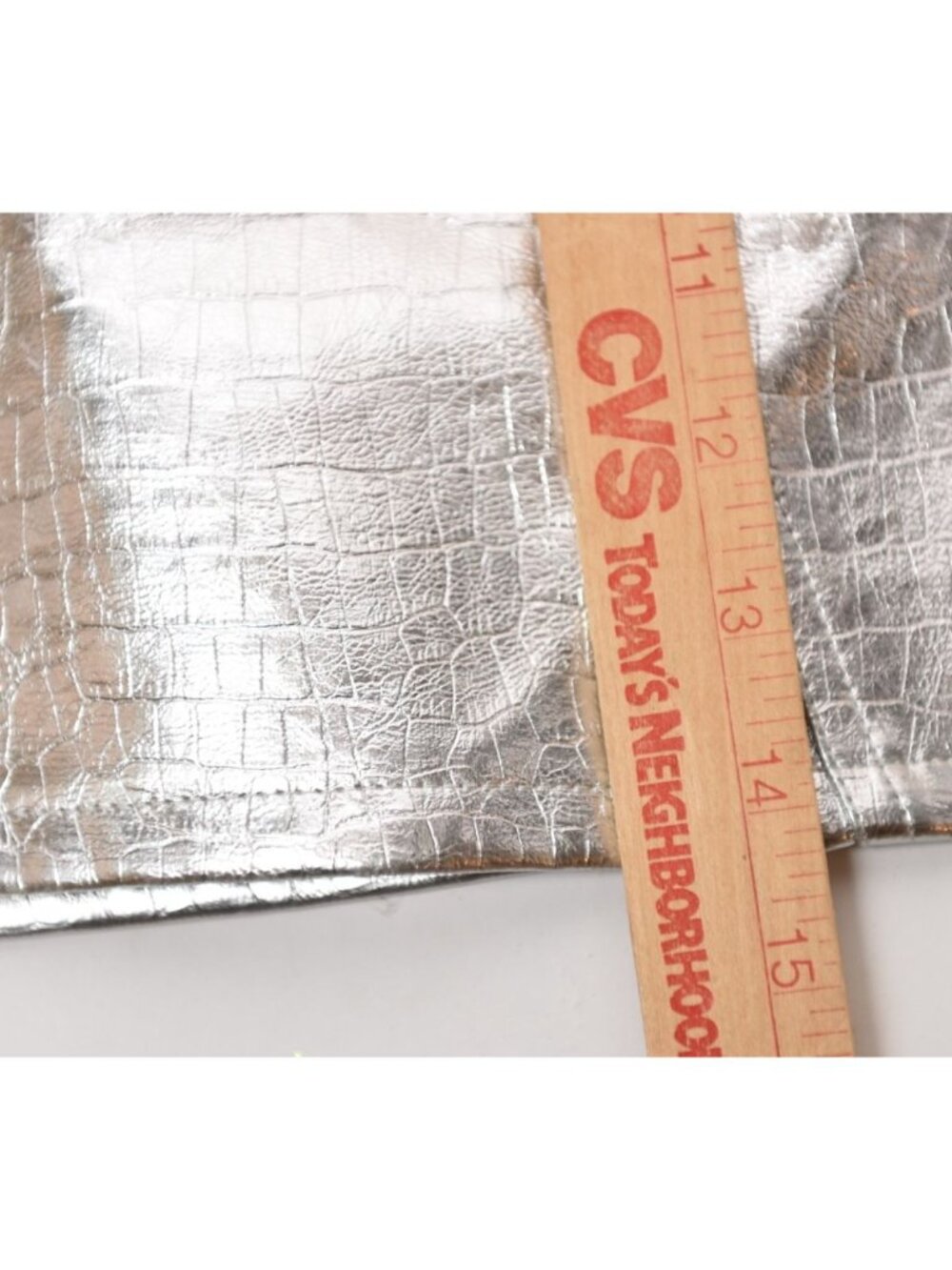 Torn by Ronny Kobo Women's Size M Metallic Silver Faux Croc Mini Skirt - Picture 11 of 12